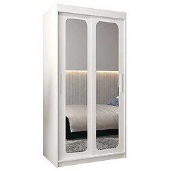 Abiks Meble Armoire PROMO T3 À Portes Coulissantes 200/100/62 2 Portes (Blanc/Blanc)