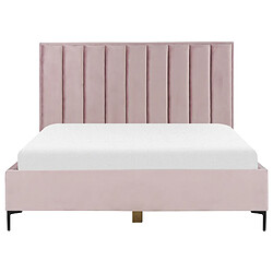 Acheter Beliani Lit avec coffre en velours rose 180 x 200 cm SEZANNE