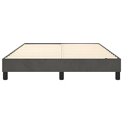 Acheter vidaXL Cadre de lit sans matelas gris foncé 140x190 cm velours