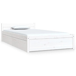 vidaXL Cadre de lit sans matelas avec tiroirs blanc 90x200 cm