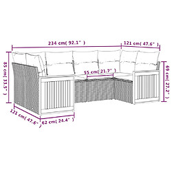 Avis Maison Chic Salon de jardin avec coussins 7 pcs | Ensemble de Table et chaises | Mobilier d'Extérieur gris résine tressée -GKD49724