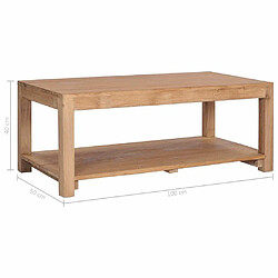 Maison Chic Table basse pour salon | Table à café 100x50x40 cm bois de teck massif -GKD42357 pas cher