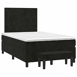 Avis Maison Chic Lit Adulte - Lit simple Lit à sommier tapissier avec matelas moelleux - Meuble de Chambre - Noir 120x200 cm Velours -MN45077