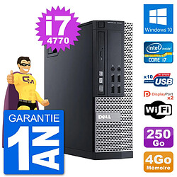 PC Dell 9020 SFF Intel Core i7-4770 RAM 4Go Disque Dur 250Go Windows 10 Wifi - Occasion