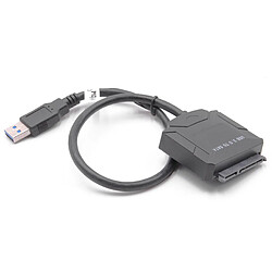 vhbw SATA III vers USB 3.0 Câble de raccordement pour disque dur 2'5"", 3'5"" HDD, SSD Plug & Play noir