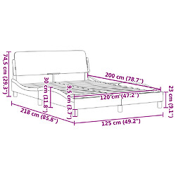 Vidaxl Cadre de lit et tête de lit noir et blanc 120x200 cm similicuir pas cher