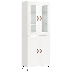 vidaXL Buffet haut Blanc brillant 69,5x34x180 cm Bois d'ingénierie