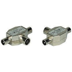 InLine Distributeur T pour TV (double prise femelle) 1x coax fem. à 2x coax mâl.