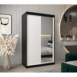 Abiks Meble Armoire TOKYO 2 à portes coulissantes 200/120/62 2 portes (noir/blanc)