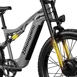 Vélo électrique Shengmilo pour hommes avec double moteur 2000 W 50 km/h vélo électrique le plus rapide de 26 pouces, suspension complète 90 km, S600 pas cher