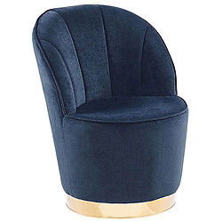 Beliani Fauteuil ALBY Velours Bleu foncé