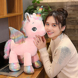 Universal 60cmunicorn rêve arc-en-ciel en peluche de haute qualité cheval pp coton en peluche canapé (rose)