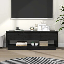 vidaXL Meuble TV Noir 110,5x34x40 cm Bois de pin massif