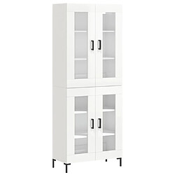 vidaXL Buffet haut Blanc brillant 69,5x34x180 cm Bois d'ingénierie