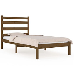 vidaXL Cadre de lit sans matelas marron miel bois massif 100x200 cm