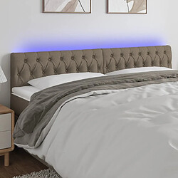 Maison Chic Tête de lit scandinave à LED,meuble de chambre Taupe 180x7x78/88 cm Tissu -MN80127