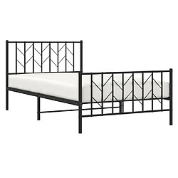 Avis Maison Chic Cadre/structure de lit métal et tête de lit + pied de lit pour adulte - Lit Moderne Chambre noir 107x203 cm -MN48815