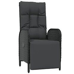 Maison Chic Mobilier à dîner 5 pcs de jardin avec coussins - Ensemble table et chaises d'extérieur - Salon/Mobilier de jardin classique Noir Résine tressée -MN49690 pas cher