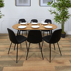 The Home Deco Factory Table repas extensible en métal et bois 4 à 6 personnes.