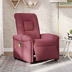 vidaXL Fauteuil de massage inclinable électrique Rouge bordeaux Tissu