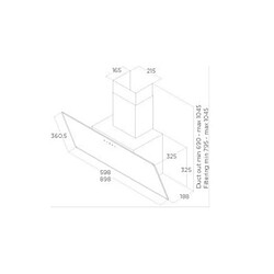 Hotte décorative inclinée 60cm 495m3/h blanc - PRF0119823A - ELICA pas cher