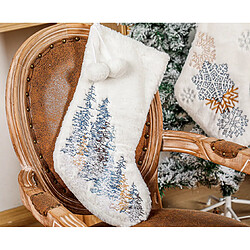 C36 2PCS Ornements de Noël Boule de laine Boule de laine Broderie Snowflake Sapin de Noël Blanc Sac cadeau de Noël