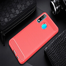 Wewoo Coque en TPU fibre de carbone texture brossée pour HuP30 Lite (rouge)