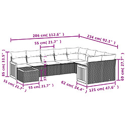 Avis Maison Chic Salon de jardin 10 pcs avec coussins | Ensemble de Table et chaises | Mobilier d'Extérieur noir résine tressée -GKD45616