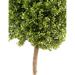 Pegane Plante artificielle haute gamme Spécial extérieur / Buis boule coloris vert - Dim : H.140 x D.50 cm