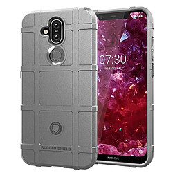 Wewoo Coque Housse en silicone à couverture totale pour de protection antichoc pour Nokia 7.1 Plus / X7 (Gris)