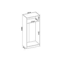 Vente-Unique Armoire 5 portes et 3 tiroirs - L202 cm - Blanc - LISTOWEL pas cher