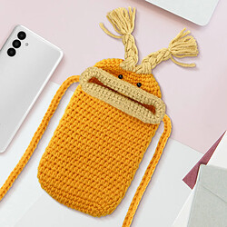 Avis Avizar Sac Bandoulière pour Smartphone Finition Tissé Design Kawaii Orange