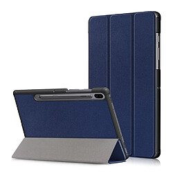 Etui en PU triple pli bleu pour votre Samsung Galaxy Tab S6 T860/T865