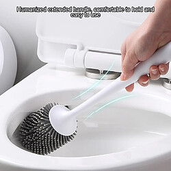 Universal Brosse de toilette murale en silicone manche longue en plastique noir Accessoires WC de salle de bains Outil de nettoyage d'évacuation rapide 1pcs | Porte-brosse de toilette