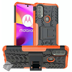 Htdmobiles Coque rigide anti choc pour Motorola Moto E20 / E30 / E40 + film ecran - ORANGE