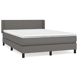 Maison Chic Lit Adulte - Lit simple Lit à sommier tapissier avec matelas moelleux - Meuble de Chambre - Gris 140x190 cm Similicuir -MN62667