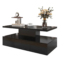 ComfortXL Table Basse Laquée Noire 100x50x39cm