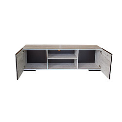 Bestmobilier Maze - meuble TV - bois gris - 160 cm - style contemporain