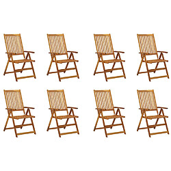 vidaXL Chaises pliables de jardin avec coussins lot de 8 Bois d'acacia