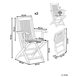 Avis Beliani Chaise de jardin MAUI II Bois Bois clair