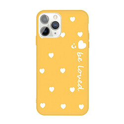 Wewoo Coque Pour iPhone 11 Pro Visage Souriant Plusieurs Coeurs D'amour Motif Coloré Givré TPU Téléphone Housse De Protection Jaune