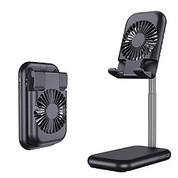 Support de support de bureau pour tablette et téléphone portable Ventilateur USB réglable en aluminium