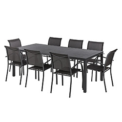 Hesperide Table fixe rectangulaire Piazza - 8 Places - Graphite