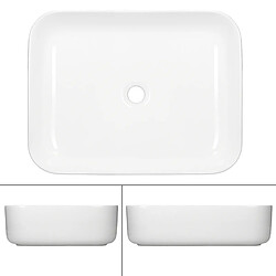 Ecd Germany Lavabo vasque à poser céramique lave-main salle de bain blanc 505 x 395 x 135 mm