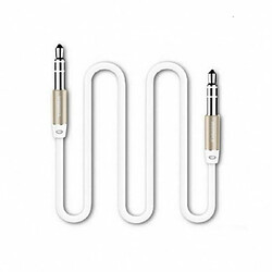 Remax L100 Câble Jack Aux Universel 3,5 mm 3,5 mm mâle vers 3,5 mm mâle Anti-Enchevêtrement Câble 1 m Blanc