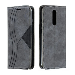 Wewoo Xiaomi Redmi 8 Housse Splicing Color Hem - Gris