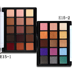 Avis 15 couleurs brillant kit de palette d'ombre à paupières matte + brosse à maquillage ombre à paupières # 1