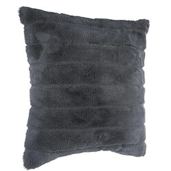 Pegane Coussin carré déhoussable, coloris gris foncé - Dim : 45 x 45 cm 