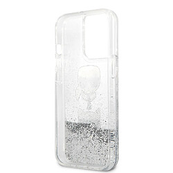 Karl Lagerfeld KLHCP13LKICGLS Coque de protection pour iPhone 13 Pro / 13 6,1' Argent liquide Karl&Choupette Head pas cher