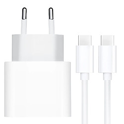 Apple Pack Officiel Chargeur USB C 20W et Câble USB C 1m Blanc